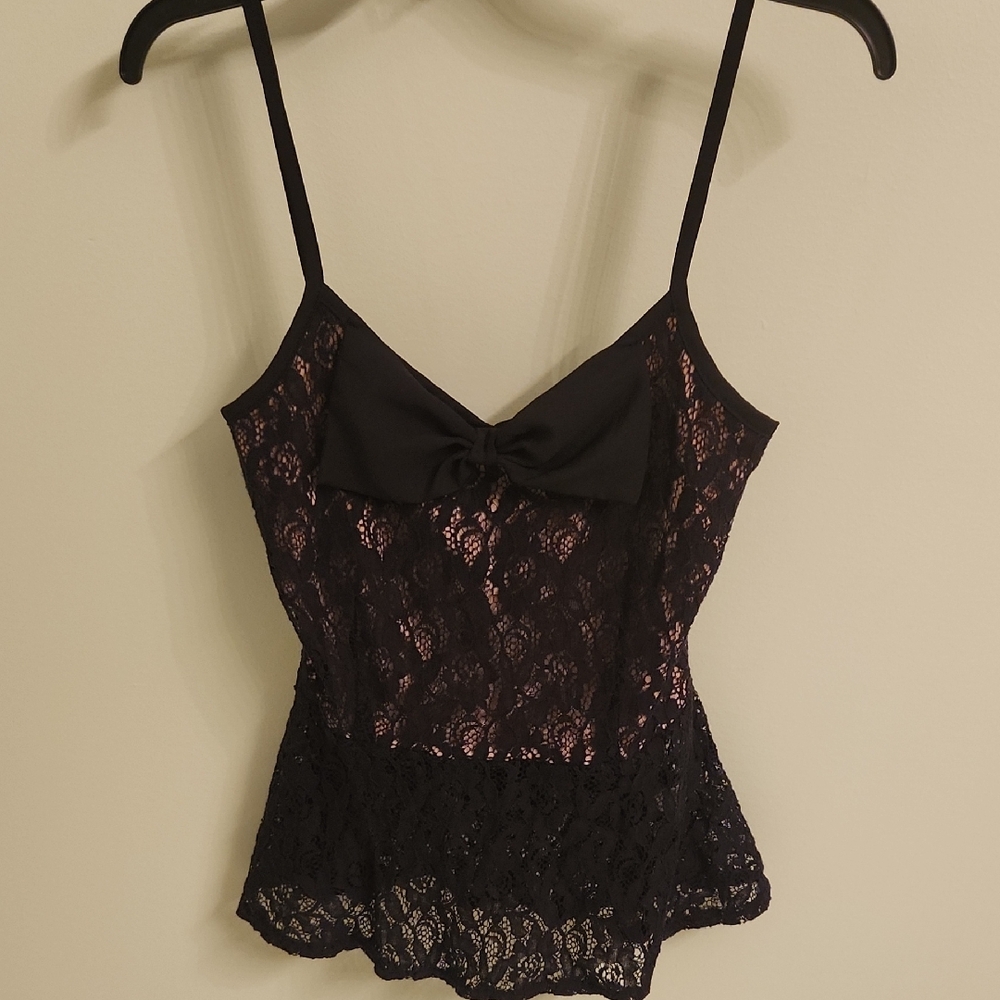 Love Culture Black and Tan Lace Camisole